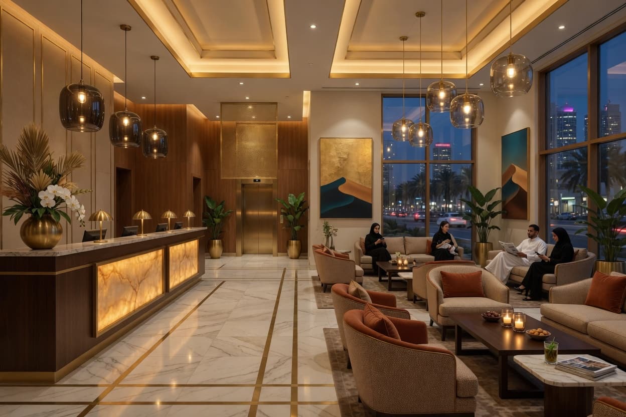 Ramada JBR Dubai hotel lobby F1 Abu Dhabi 2026