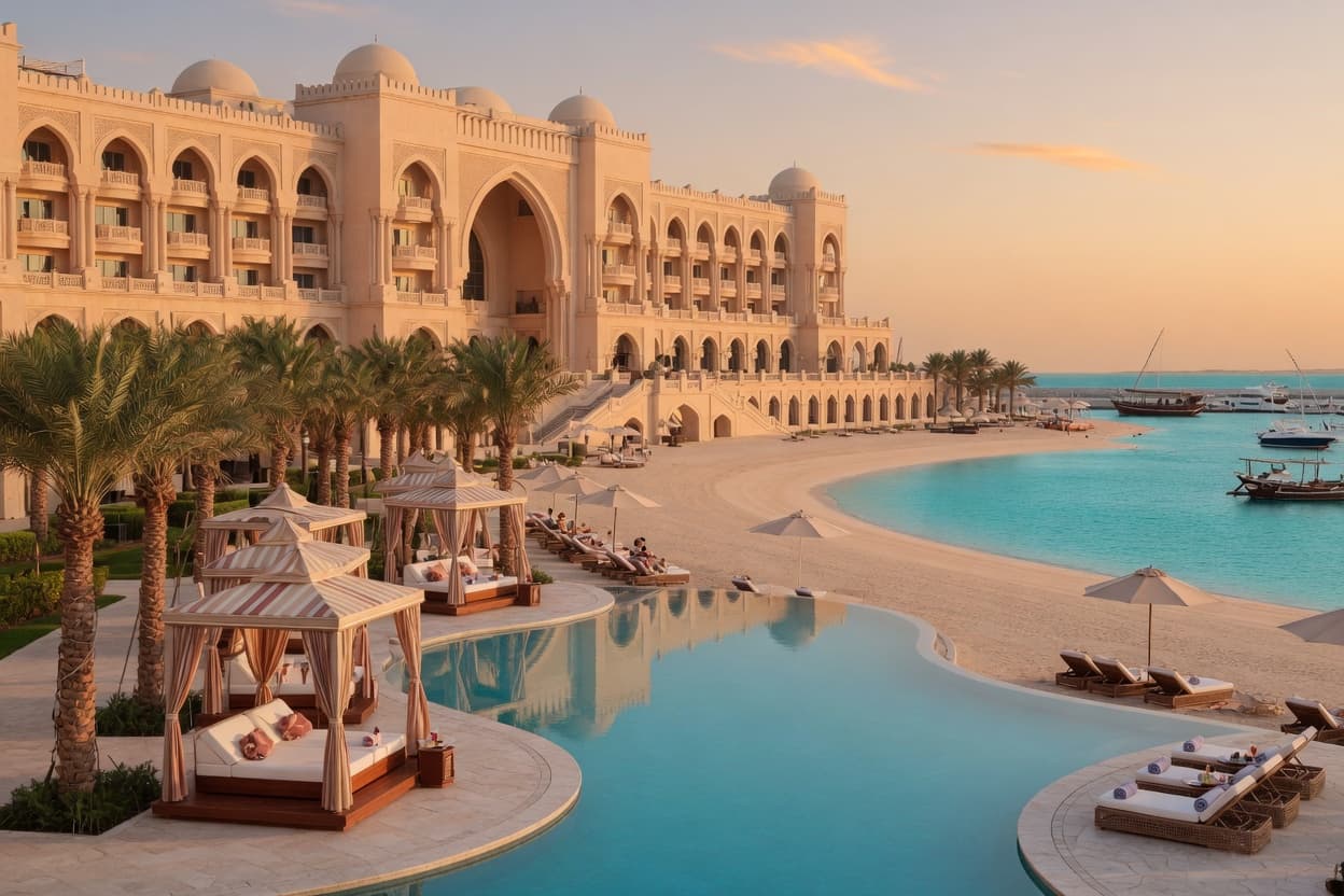 Rixos Marina Abu Dhabi beach and hotel facade F1 Abu Dhabi 2026